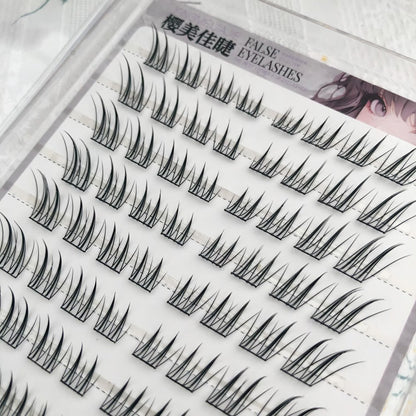 Yingmeijia Eyelashes Glue-Free Jade-Faced Little Fox False Eyelashes Ancient Style Natural Thick Oblique Segmented False Eyelashes Pure Desire
