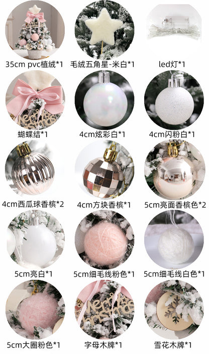 Christmas tree new desktop christmas tree pvc with lights christmas tree mini diy christmas decoration flocking