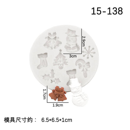 DIY Baking Christmas Series 6 Piece Set Flip Cake Christmas Party Silicone Mold Cake Decoration Spot