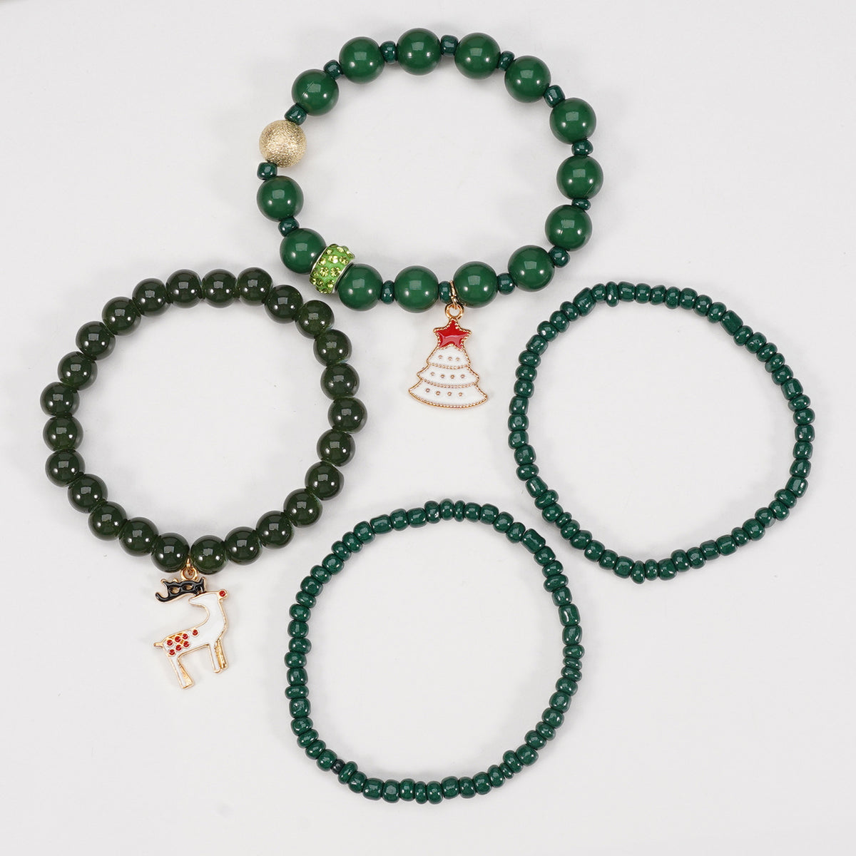 Christmas bracelet elastic rope bracelet snowman snowflake Christmas tree old man deer hat pendant bracelet gift