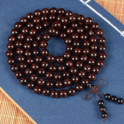 Zambian Blood Sandalwood Buddhist Bead Bracelet, Old Material, Small-Leaf Rosewood, High-Density Golden Star, Wholesale Prayer Bead Wooden Bracelet, Cultural and Artistic Crafts Manufacturer