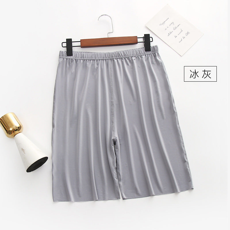 Ice Silk Pajamas Men's Summer Home Shorts Ultra-Thin Breathable Silk Home Pants Large Size Five-Point Pants Can Be Worn Outside