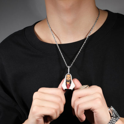 European and American New Products Copper Material Enamel Men's Avatar Personalized Hip-Hop Pendant Necklace Trendy Accessories Jewelry Wholesale