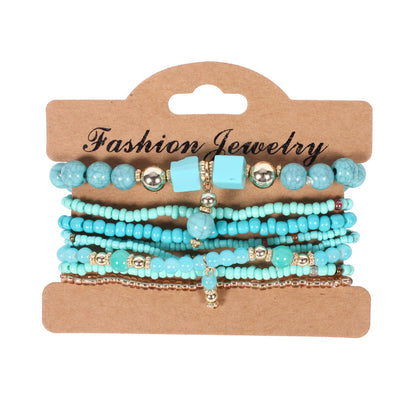 European and American Cross-Border Hot-Selling New Bohemian Bracelets Creative Tassel Multi-Layer Beaded Bracelets Fashion Jewelry