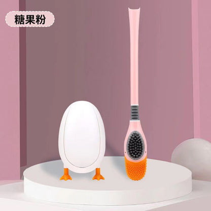 [Patented Authentic] New Diving Cartoon Duck Silicone Toilet Brush Home with Base Cleaning Set Bathroom