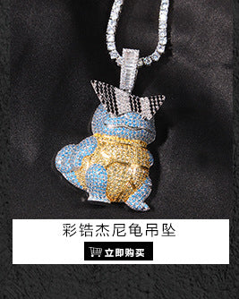 European and American New Products Copper Material Enamel Men's Avatar Personalized Hip-Hop Pendant Necklace Trendy Accessories Jewelry Wholesale