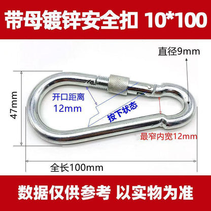 Safety Buckle, Climbing Buckle, Stainless Steel Lock, Spring Safety Ring, Outdoor Rock Climbing Accessories, Factory Direct Sales, Safety Hook
