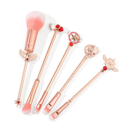 Magic Card Girl Sakura Stereoscopic Metal Makeup Brush Sparkling Eyeshadow Brush Variety Sakura Makeup Tool Set