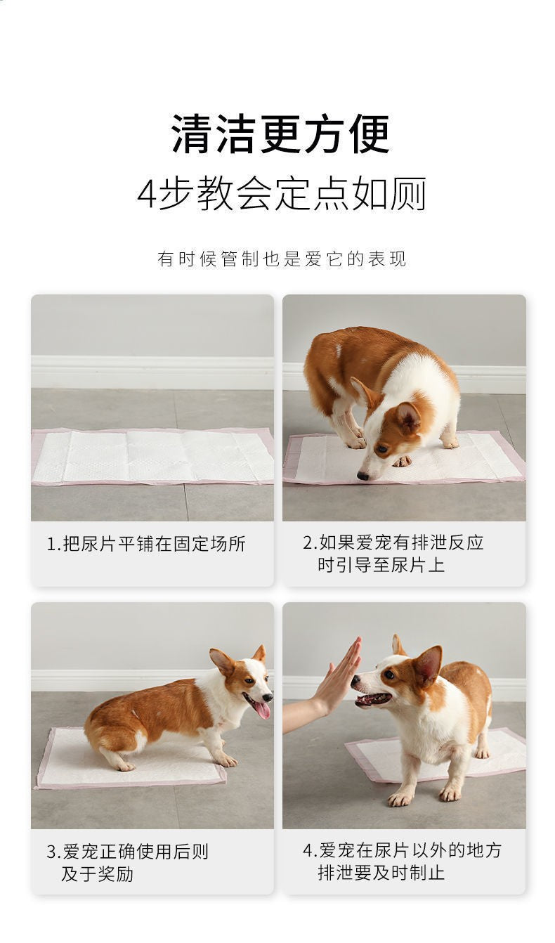 Thickened Deodorizing and Absorbent Pet Pee Pads for Training Teddy to Use the Toilet, Disposable Dog Diapers Wholesale