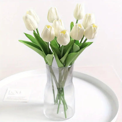 Pu Mini Tulip Artificial Flower Bouquet Cross-Border Artificial Flower Home Decoration Photo European Style Ornaments Factory Direct Sale