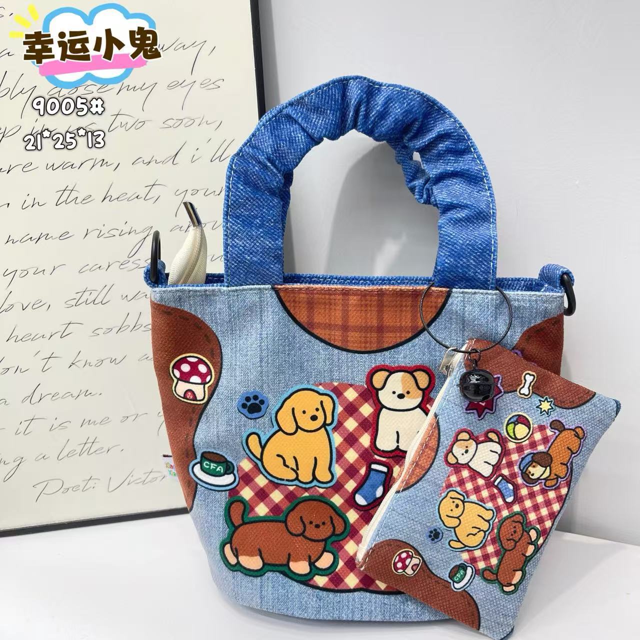 In-Stock New Small Cloth Bag Ins Cute Cartoon Women's Summer Cloth Bag Handbag Casual Tote Bag Upgrade