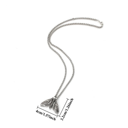 Foreign Trade Hot-Selling Retro Viking Death Skull Moth Pendant Necklace Gothic Decorations Party Accessories Wholesale