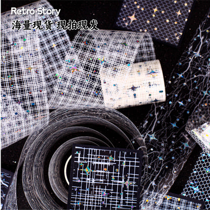 Retrostory Star Yarn Series Stereo Hot Stamping Pet Handbook DIY Border Background Yarn Decorative Collage Tape