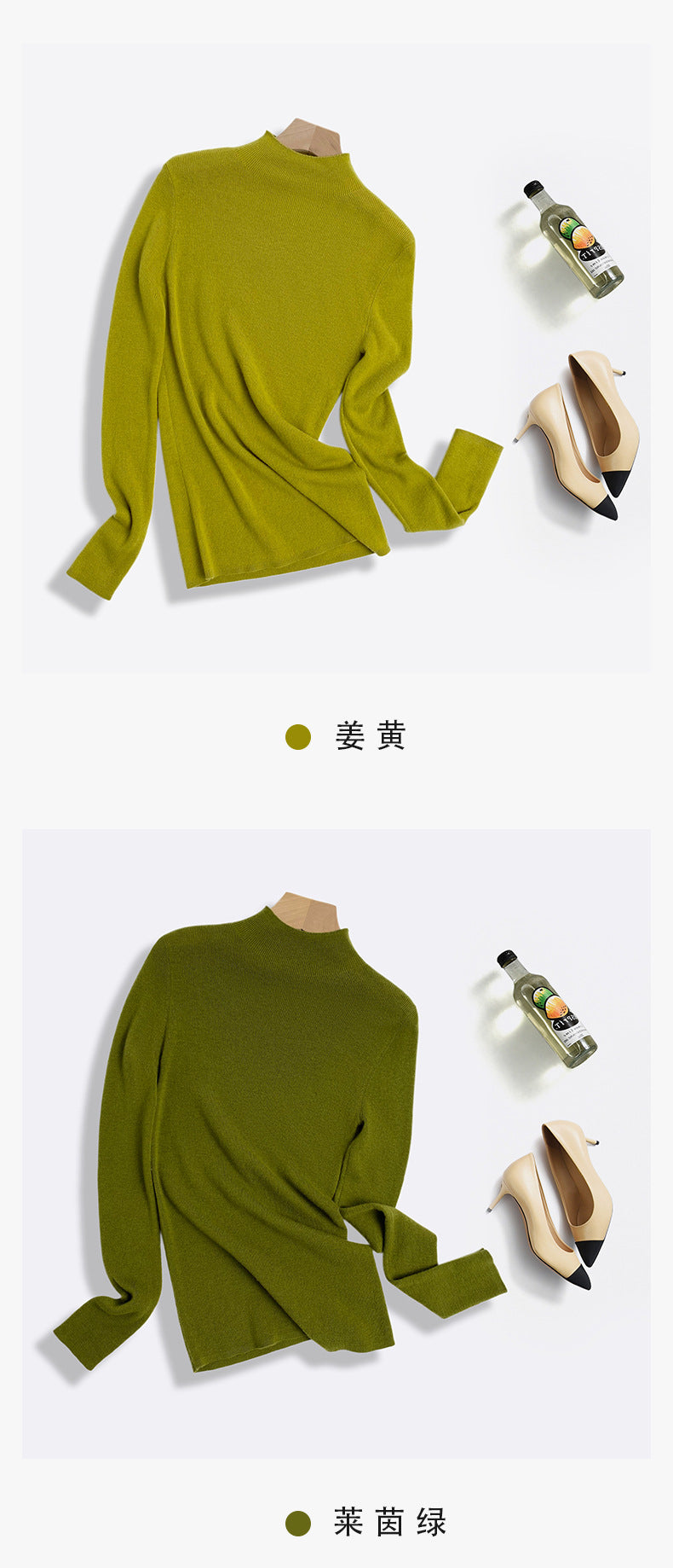 Machine Washable 100% Superfine Wool Sweater for Women Autumn and Winter New Loose Half Turtleneck Knitted Bottoming Sweater for Women