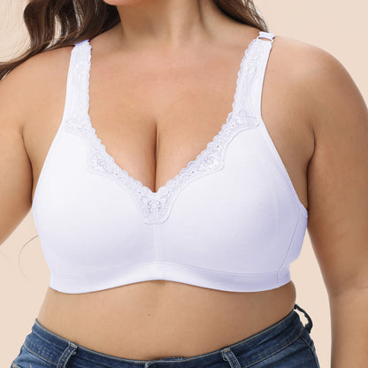 150kg Breathable Full-Cup Lace Trim Comfortable Plus-Size Bra for Large Busts, Makes Bust Look Smaller, Cross-Border European and American Lingerie, g Cup