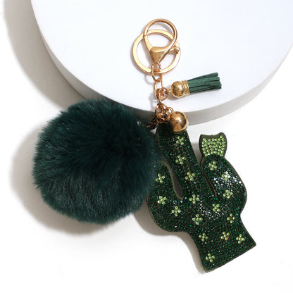 Cross-border Christmas Series Rhinestone Keychain Gift Santa Claus Reindeer Cute Creative Small Pendant Bag Hanging Ornaments