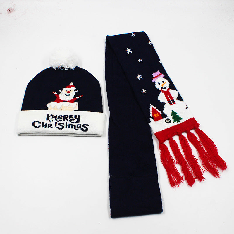 Korean Internet Celebrity Style Snowflake Christmas Hat, Warm and Cold-Proof Women's Knitted Hat with Pom-Pom, Ear-Protecting Yarn Hat, Light Luxury Style