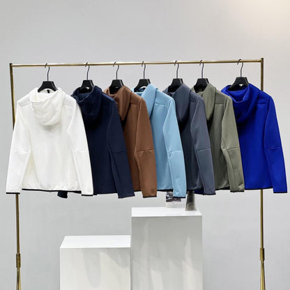 2024 Spring and Autumn Casual Sports Cotton Air Layer Hooded Zipper Cardigan Men's Jacket 490 Coat