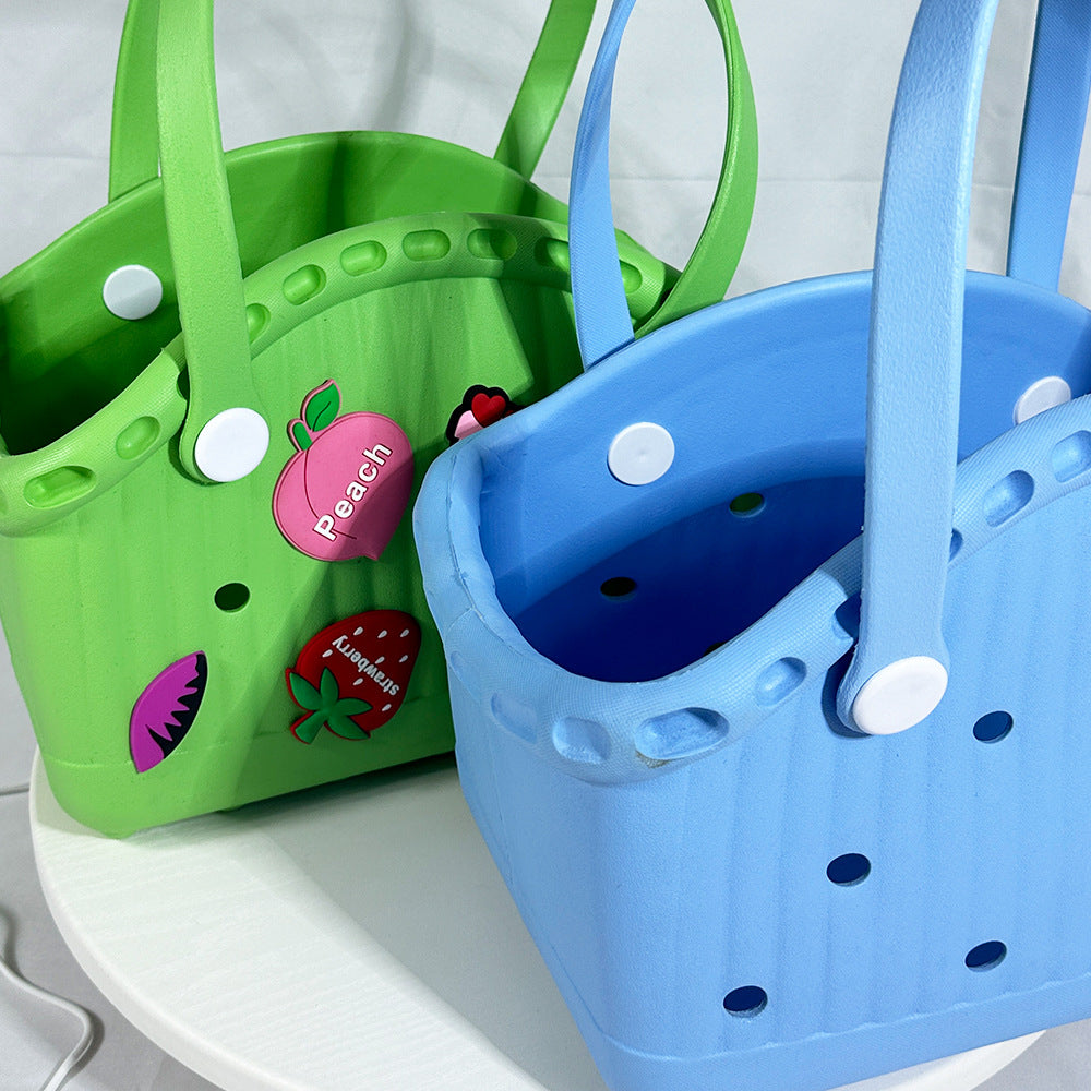 New Portable Eva Pet Bag Beach Bag Vegetable Basket Hole Bag Eva Printed Pet Car Storage Anti-Hole