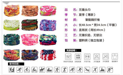 Solid Color Outdoor Turban Riding Flying Scarf Varied Magic Turban Men's and Women's Sunscreen Windproof Scarf Headgear Neck Sleeve Hair Band