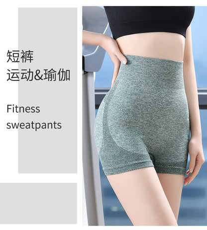 Extra Fat and Enlarge Cross-Border Smiling Face Honey Buttocks Women's High-Waisted Quick-Drying Seamless Tight-Fitting Three-Point Fitness Pants Sports Yoga Shorts