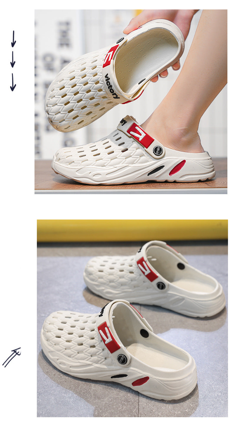 Hole Shoes Casual Thick-soled Non-slip Wear-resistant Beach Sandals Cross-border Large Size Dung-feeling Summer New Style Outer Wear Slippers
