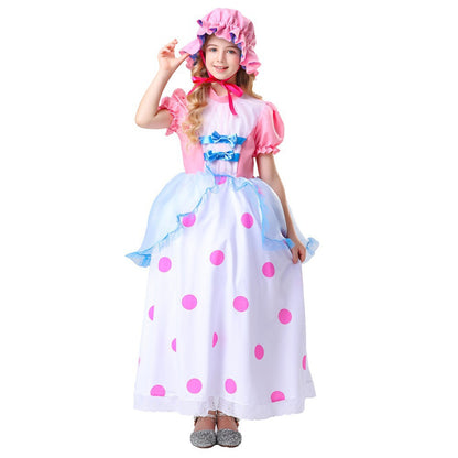 Halloween New Toy Story Cos Shepherdess Pink Long Dress Shepherdess Cos Performance Costume