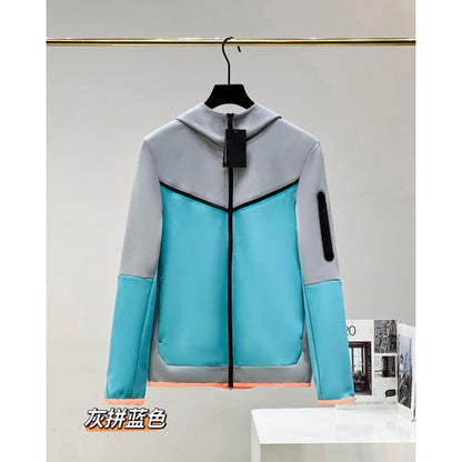 2024 Spring and Autumn Casual Sports Cotton Air Layer Hooded Zipper Cardigan Men's Jacket 490 Coat