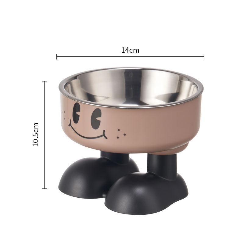 Pet stainless steel bowl non-slip large capacity dog bowl cat goblet bowl neck protection pet bowl anti-knock cat bowl new