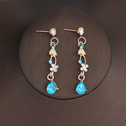 Korean Bride Necklace Earrings Two-piece Decorations Wedding Yarn Wedding Jewelry Wedding Accessories Dance Studio