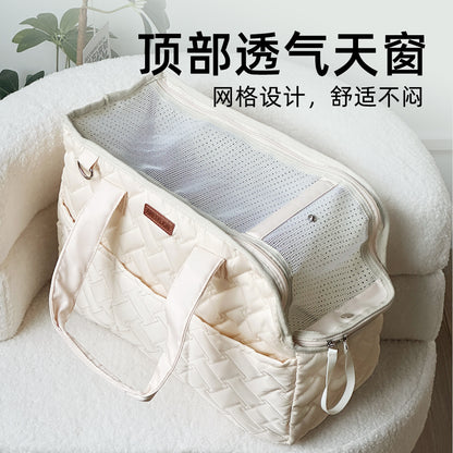 Cat Bag Outgoing Portable Breathable Shoulder Breathable Small Dog Bag Portable Lightweight Canvas Cat Pet Crossbody Backpack