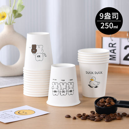 Disposable Thickened Household Food-Grade Paper Cups for Drinking Water, Making Tea, Entertaining Clients, Commercial Use, and Available for Wholesale