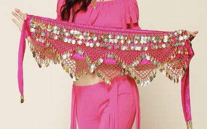 Belly Dance Waist Chain Indian Dance Dance Waist Seal Oriental Dance Belt Waist Towel Performance Clothing Practice Performance Accessories Hip Towel