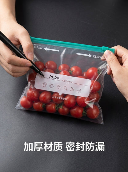 Dense Bag Zipper Fresh-Keeping Bag Refrigerator Freezer Refrigeration Removable Storage Seal Bag Self-Sealing Waterproof Thickeneding and Widening
