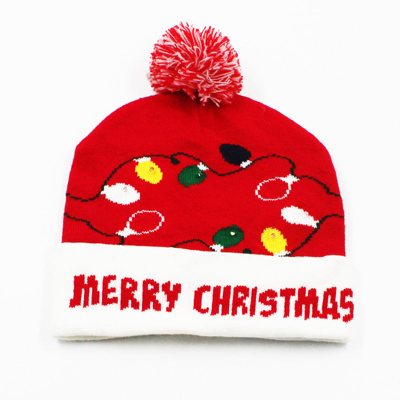 Korean Internet Celebrity Style Snowflake Christmas Hat, Warm and Cold-Proof Women's Knitted Hat with Pom-Pom, Ear-Protecting Yarn Hat, Light Luxury Style