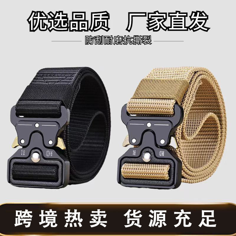 Factory direct cross-border nylon automatic buckle belt outdoor tooling tactical pants belt military training belt men wholesale
