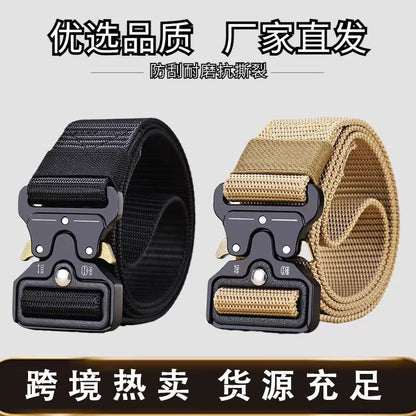 Factory direct cross-border nylon automatic buckle belt outdoor tooling tactical pants belt military training belt men wholesale
