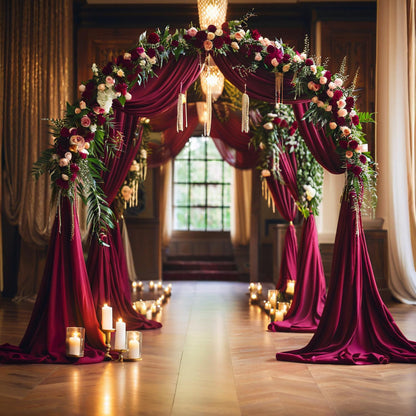 Wedding gauze curtain white gauze cross-border outdoor gauze curtain scene background decoration party wedding gauze wedding arch