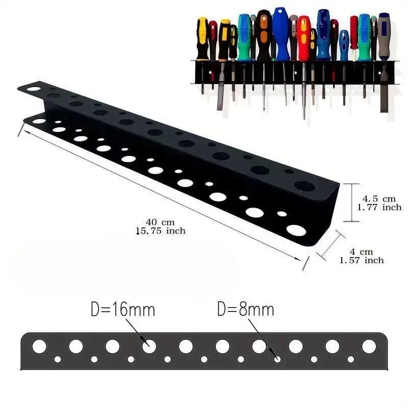 Hardware Tool Storage Rack Iron Wall-Mounted Screwdriver Pliers Rack Lightweight Design Multi-Hole Screwdriver Display Rack