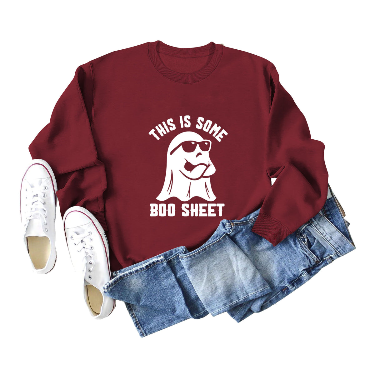 Women's Letter Printed Sweatshirt Cross-Border European and American Fashion Letter Women's Clothing 3D Printed Round Neck Sweatshirt