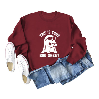 Women's Letter Printed Sweatshirt Cross-Border European and American Fashion Letter Women's Clothing 3D Printed Round Neck Sweatshirt