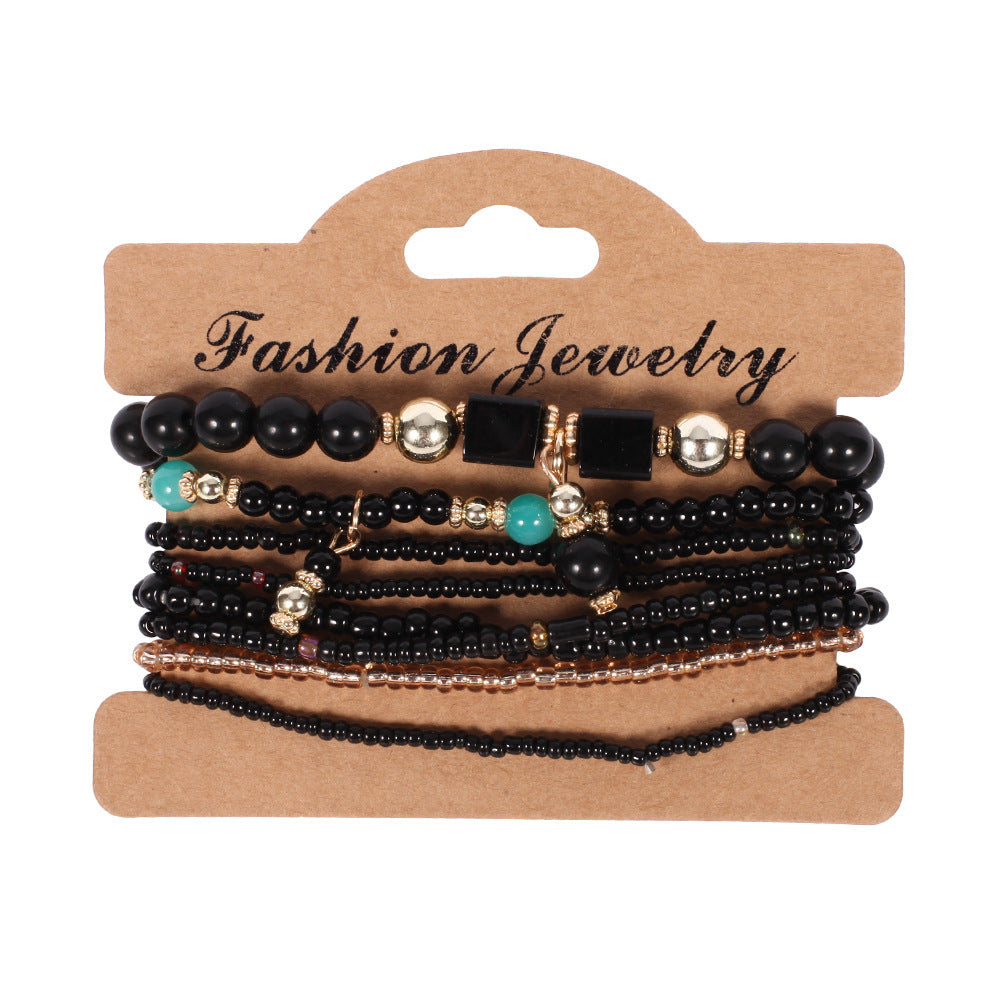 European and American Cross-Border Hot-Selling New Bohemian Bracelets Creative Tassel Multi-Layer Beaded Bracelets Fashion Jewelry