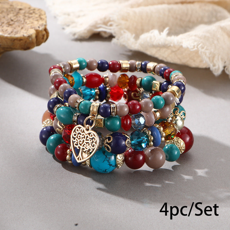 European and American Cross-Border Hot-Selling New Bohemian Bracelets Creative Tassel Multi-Layer Beaded Bracelets Fashion Jewelry