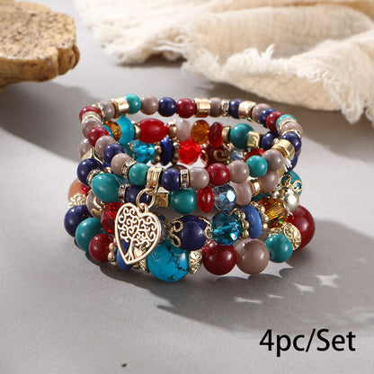 European and American Cross-Border Hot-Selling New Bohemian Bracelets Creative Tassel Multi-Layer Beaded Bracelets Fashion Jewelry