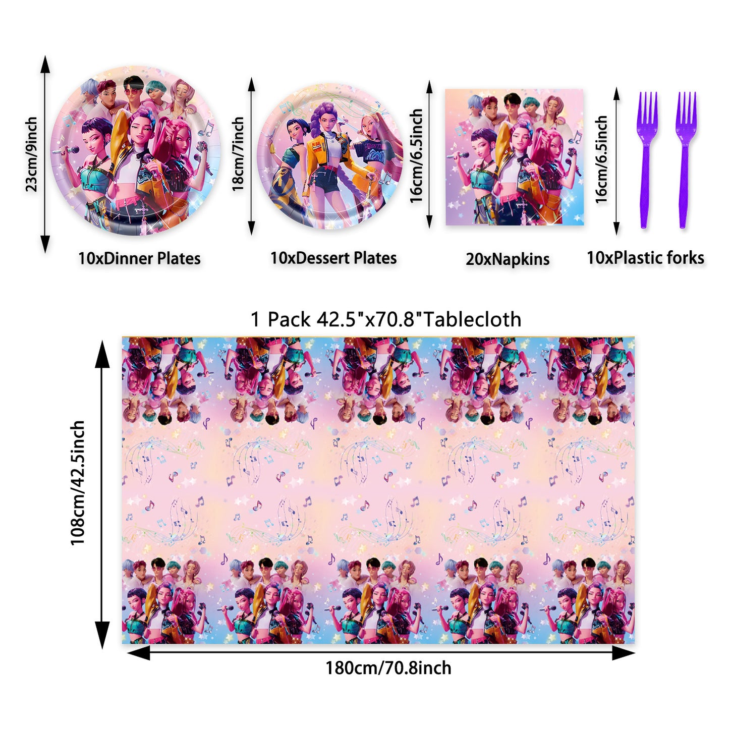 Amazon's New Pop Hunter Witch Group Theme Birthday Party Supplies Set Paper Plate Tissue Tablecloth Decoration