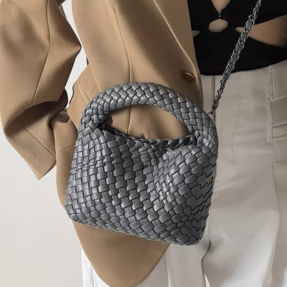 PU handmade woven bag summer high-end niche design women's bag handbag shoulder bag vegetable basket Ins bag