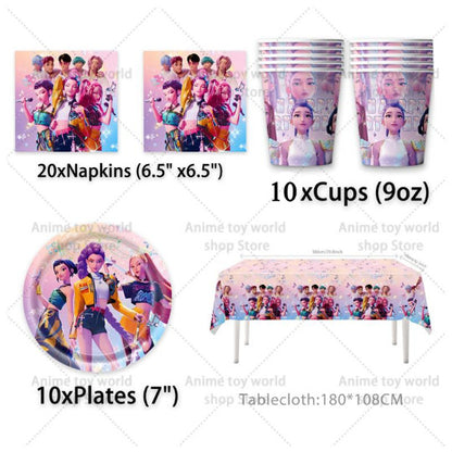Amazon's New Pop Hunter Witch Group Theme Birthday Party Supplies Set Paper Plate Tissue Tablecloth Decoration