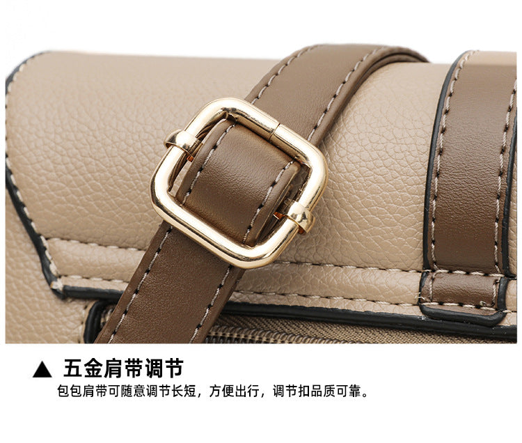 Small Square Bag for Women 2026 New Fashion Soft Leather Women's Shoulder Crossbody Bag Pure Color High-Quality Texture Middle-Aged Mom Bag