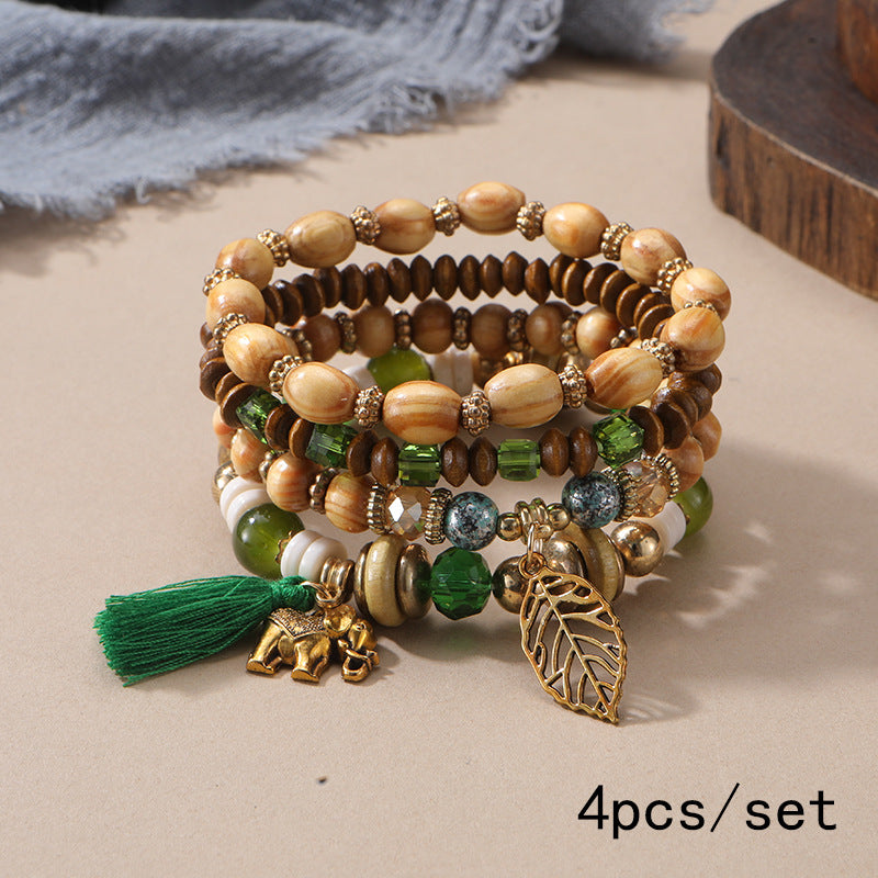 European and American Cross-Border Hot-Selling New Bohemian Bracelets Creative Tassel Multi-Layer Beaded Bracelets Fashion Jewelry
