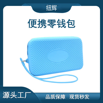Silicone Square Small Travel Storage Bag with Handle, Customizable Logo, for Storing Miscellaneous Items, Toiletries, and Coins